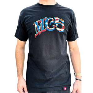 T-Shirt: MC5 Black Logo w/ Red Hem Tag (UPGRADED!)